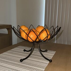 Metal dark bronze golden fruit basket